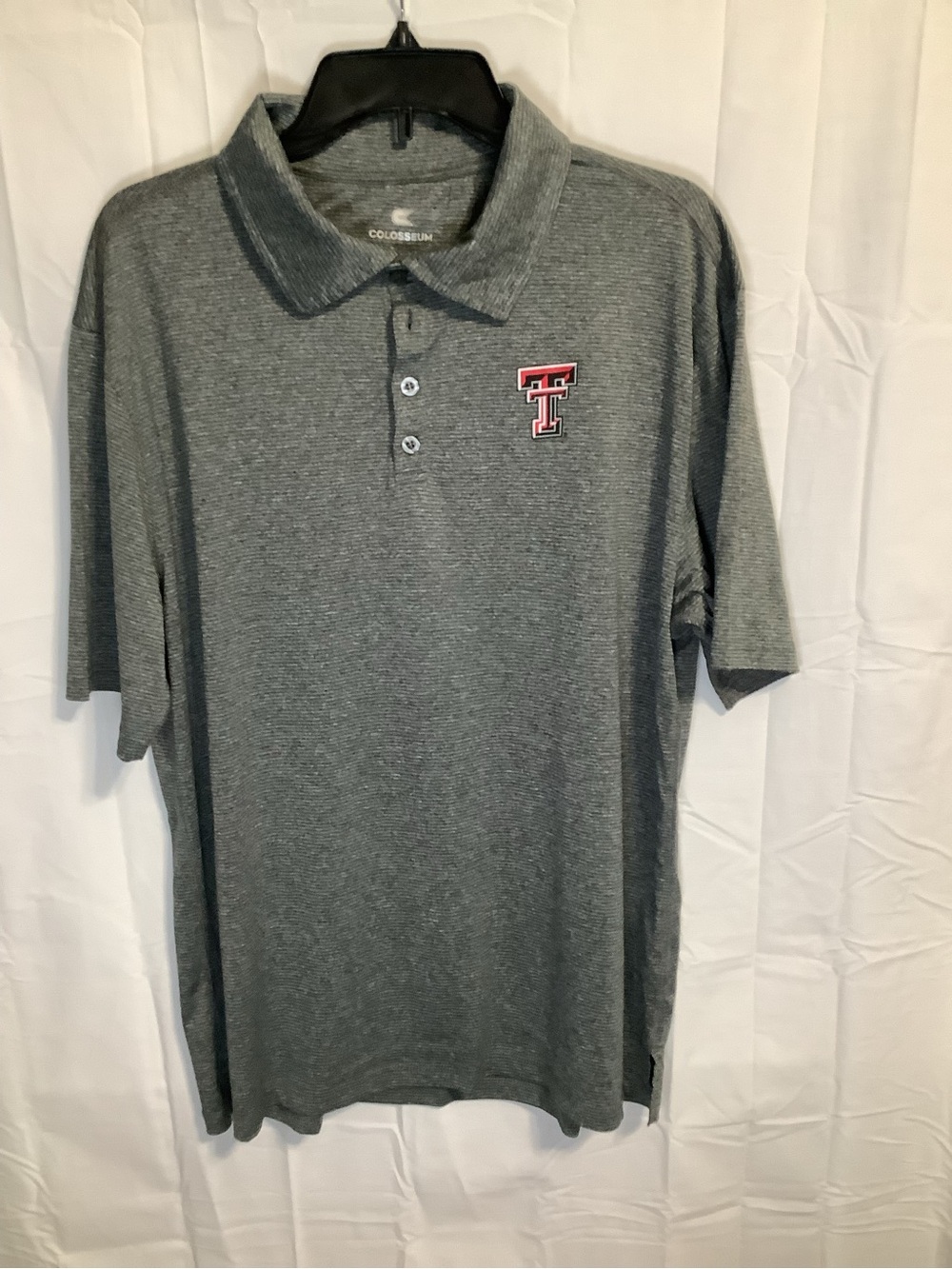 Colosseum Men’s Grey Polo with Red and White TT Patch